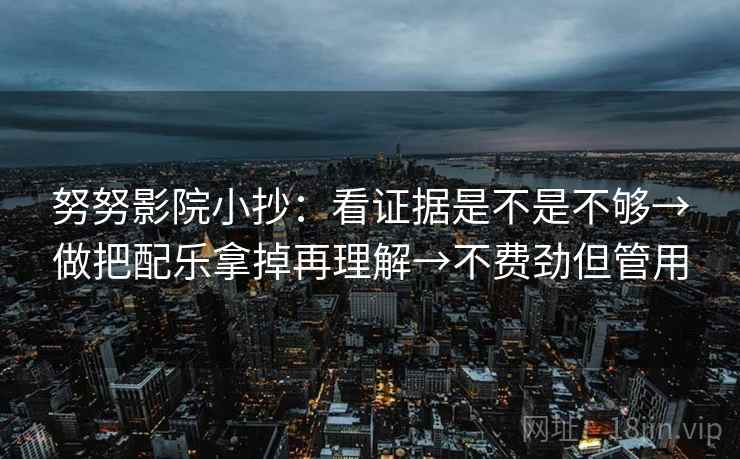 努努影院小抄：看证据是不是不够→做把配乐拿掉再理解→不费劲但管用