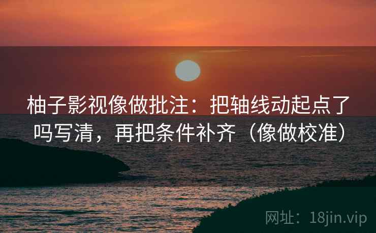 柚子影视像做批注：把轴线动起点了吗写清，再把条件补齐（像做校准）