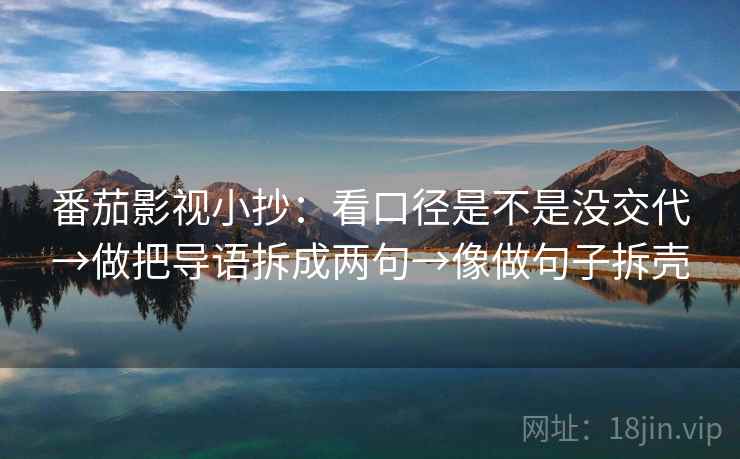 番茄影视小抄：看口径是不是没交代→做把导语拆成两句→像做句子拆壳